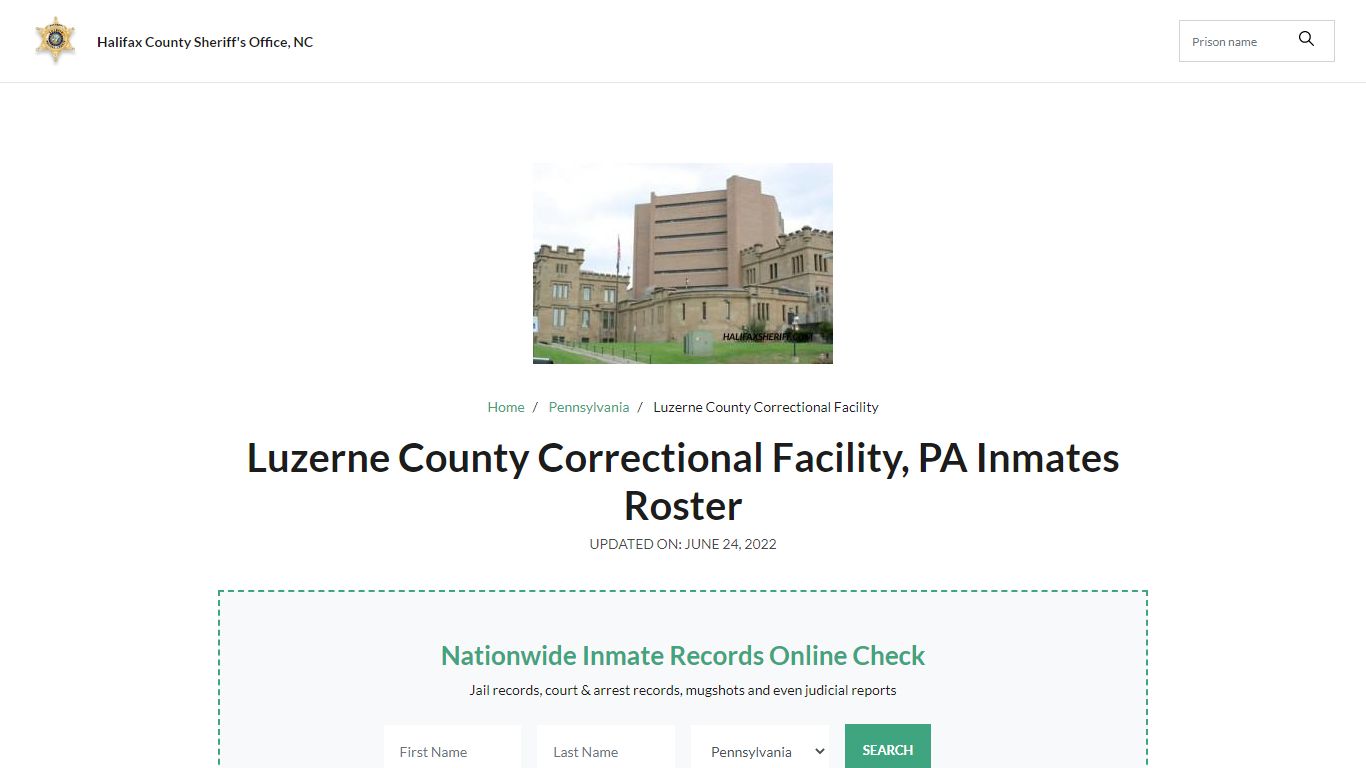 Luzerne County Correctional Facility , PA Inmates Roster