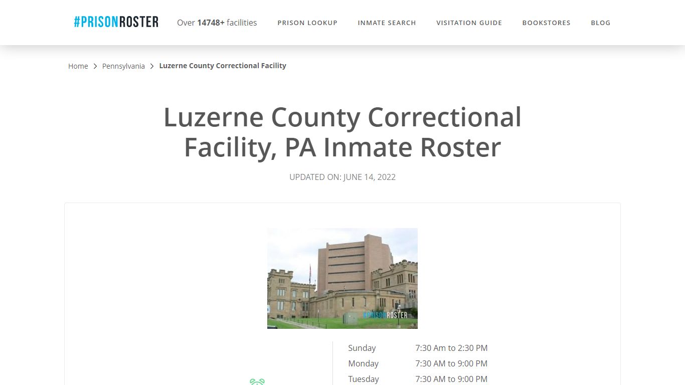 Luzerne County Correctional Facility, PA Inmate Roster